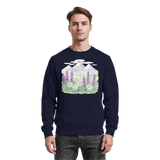 Arvenzo Alpine Bloom navy sweatshirt with a front design, casual fit, and soft cotton fabric on a plain background.