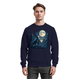 Arvenzo Silver Howl sweatshirt in navy, front view showing classic crewneck design and smooth fabric texture.