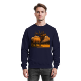 Arvenzo Elk Meadow navy sweatshirt with a front design, made from soft fabric, perfect for casual wear.