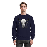 Arvenzo Bison Skull sweatshirt in navy featuring a front design, casual style, and comfortable fit for everyday wear.