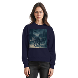 Arvenzo Pack North navy sweatshirt shown from the front, featuring a basic crewneck design in oxford navy fabric.