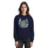 Arvenzo Snow Lynx sweatshirt in navy, front view showing classic crewneck design and cozy fabric for casual wear.