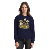 Arvenzo Forest Floor sweatshirt in navy, showing the front view with a crew neck and forest-themed graphic design.
