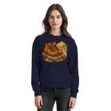 Arvenzo Trail Rest sweatshirt in navy with a front view, showcasing the classic crewneck design and soft cotton fabric.