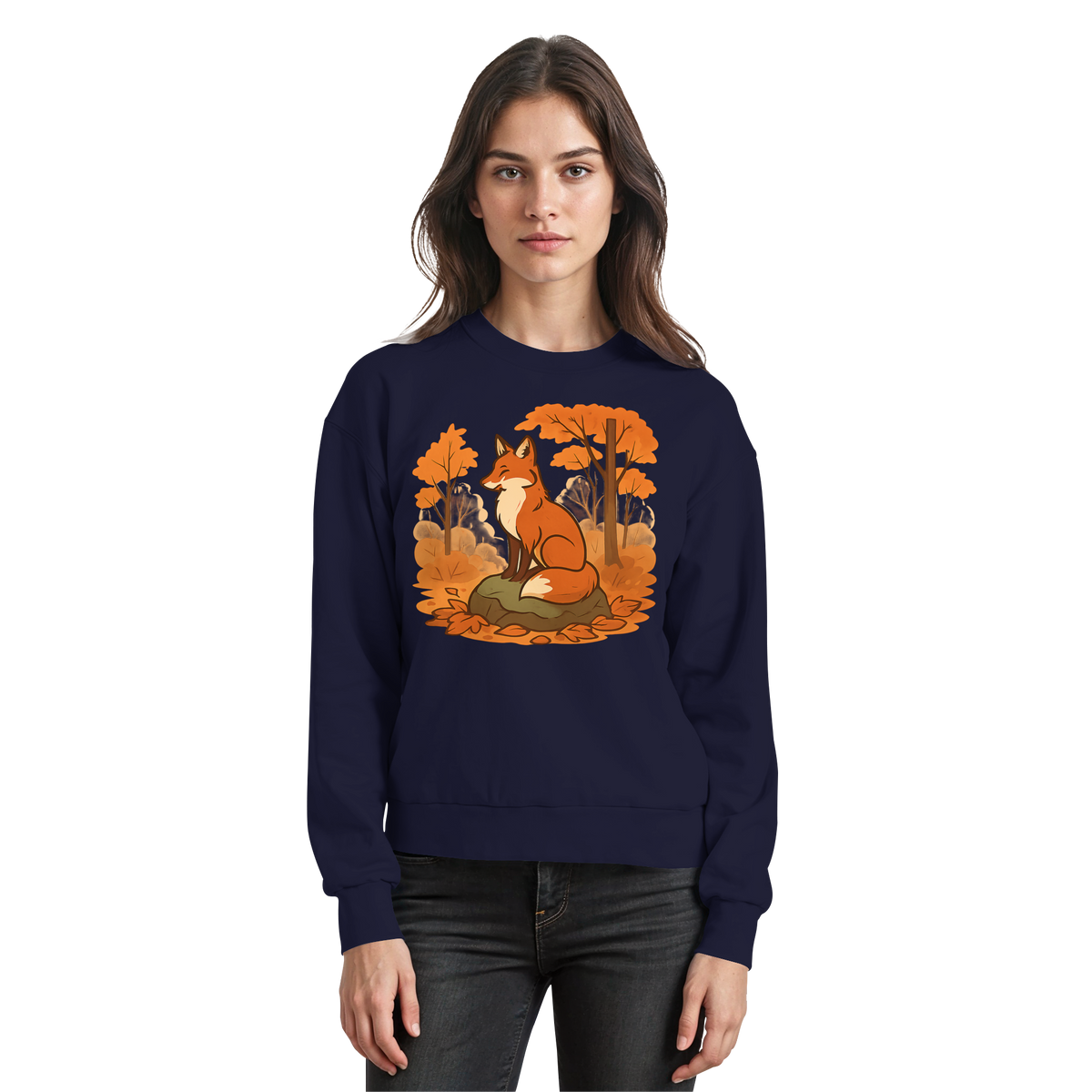Arvenzo Ember Trail navy sweatshirt showing a front view with a simple crewneck design and soft fabric appearance