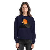 Navy blue Arvenzo Bold Ascent sweatshirt with front design, crew neck, and long sleeves, displayed on a plain background.