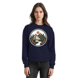 Arvenzo Open Ground navy sweatshirt with a front view, featuring a classic crewneck design and soft cotton fabric.