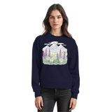 Arvenzo Alpine Bloom navy sweatshirt with a front graphic design, casual fit, and soft cotton fabric for comfortable wear.