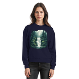 Arvenzo Fall Creek Sweatshirt in navy blue with a front view, featuring a classic crewneck design and soft fabric.