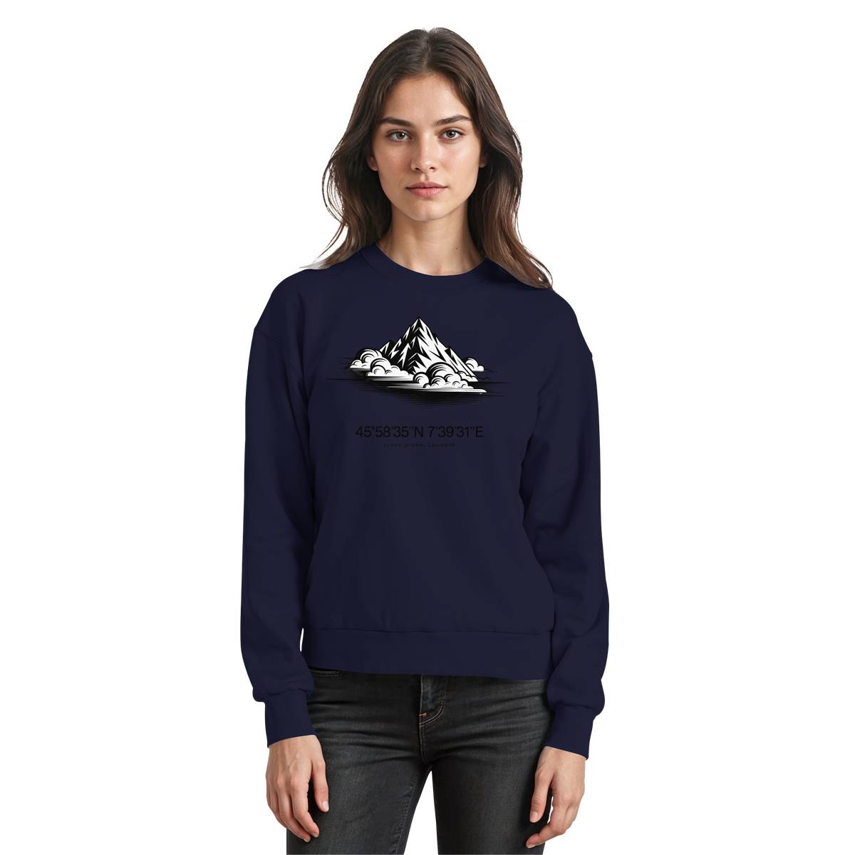 Arvenzo Summit Point sweatshirt in navy with a front basic design, made from soft, comfortable fabric for casual wear.