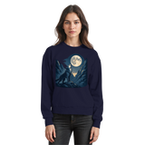 Front view of Arvenzo silver Howl sweatshirt in navy with a simple design, made from soft, comfortable fabric.