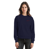 Arvenzo Pure Ground navy sweatshirt showing a front view with a classic crew neckline and minimalist design.