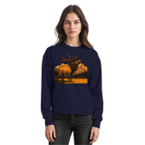 Arvenzo Elk Meadow Sweatshirt in navy, front view showing classic crewneck design and soft cotton fabric.