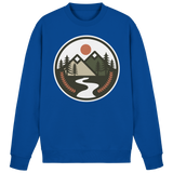 Royal blue Arvenzo Open Ground sweatshirt front view showing a casual, comfortable fit with a ribbed neckline and cuffs.