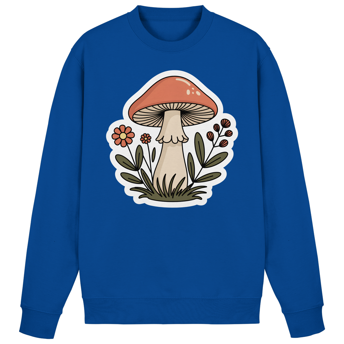 Royal blue Still Roots sweatshirt by Arvenzo, front view showing crew neckline and casual fit, made from soft fabric.