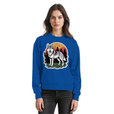 Royal blue Arvenzo Lone Dusk sweatshirt front view, casual long-sleeve sweatshirt with a simple design and comfortable fit.