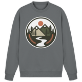 Steel grey Arvenzo Open Ground sweatshirt shown from the front, featuring a classic crew neck and minimalist design.