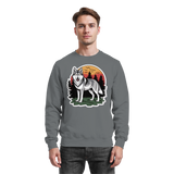 Steel grey Arvenzo Lone Dusk sweatshirt shown from the front with a simple, solid design and a comfortable fit.