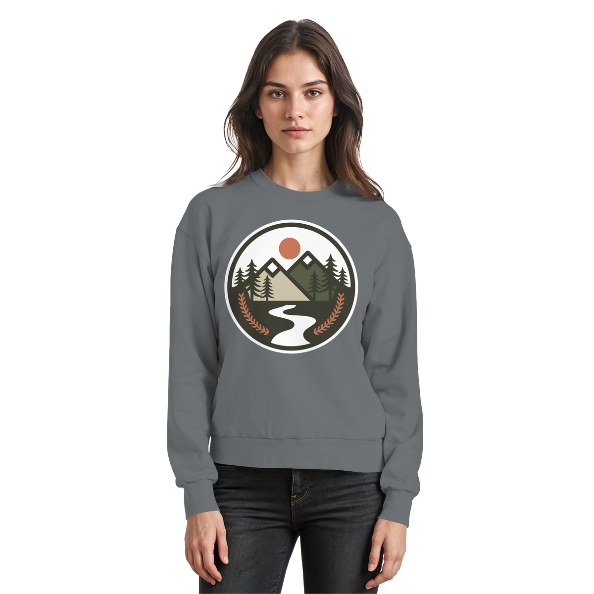 Steel grey Arvenzo Open Ground sweatshirt displayed from the front, showing a simple, solid-colored casual sweatshirt.