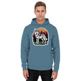 Unisex Air Force Blue Arvenzo Lone Dusk hoodie with front design, soft fabric, and relaxed fit.
