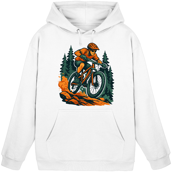 Arvenzo Dirt Rush hoodie in Arctic White, front view of a unisex casual hoodie with a simple design and soft fabric texture.