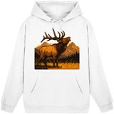 Arvenzo Elk Meadow Hoodie in Arctic White, front view of a unisex casual hoodie with a simple design.