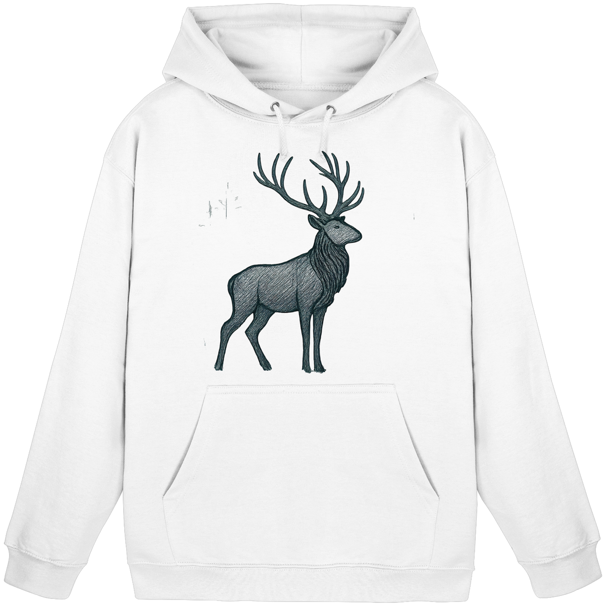 Arvenzo Mist Crown Hoodie in Arctic White, unisex front view showing hoodie with minimalist design and soft fabric.