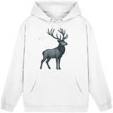 Arvenzo Mist Crown Hoodie in Arctic White, unisex front view showing hoodie with minimalist design and soft fabric.