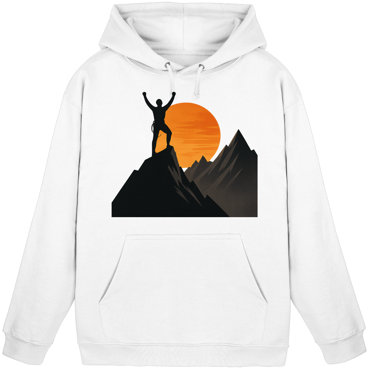 Arvenzo Bold Ascent unisex hoodie in Arctic White featuring a front view with a simple, classic design and comfortable fit.
