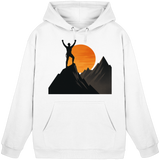 Arvenzo Bold Ascent unisex hoodie in Arctic White featuring a front view with a simple, classic design and comfortable fit.
