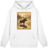 Arvenzo Calm Shore unisex hoodie in Arctic White, front view showing a simple, comfortable hoodie with a minimal design.