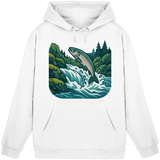 Front view of Arvenzo Silver Run Hoodie, unisex Arctic White hoodie with simple design and comfortable fit.