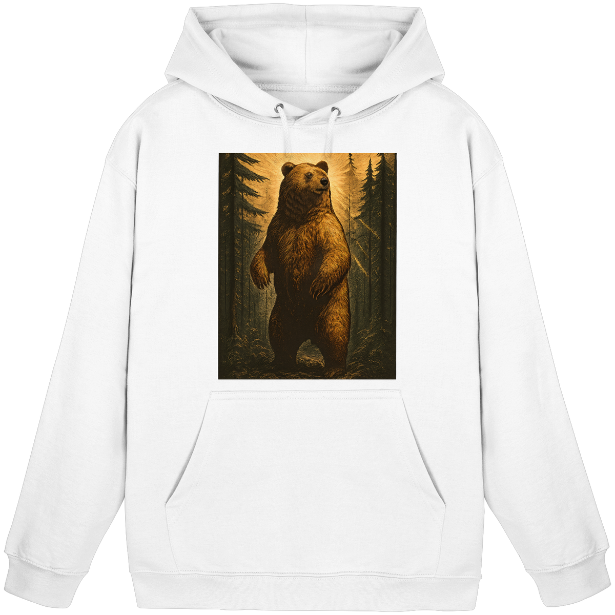 Arvenzo Deep Timber Hoodie in Arctic White, front view, unisex casual hoodie with a simple design and comfortable fit.