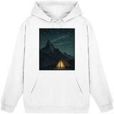 Arvenzo North Light Hoodie in Arctic White, front view, unisex casual hoodie with a simple design and comfortable fit.