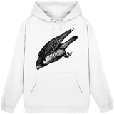 Arvenzo Swift Dive hoodie in Arctic White, front view showing unisex hoodie with a simple, clean design and soft fabric texture.