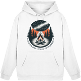 Arvenzo Star Map Hoodie in Arctic White, unisex front view showing celestial star pattern on cozy hoodie.