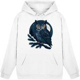 Arvenzo Night Watch hoodie in Arctic White, front view of a unisex casual hoodie with a simple design and soft fabric.
