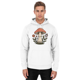 Arvenzo Still Roots unisex hoodie in Arctic White, front view showcasing a simple, cozy design and soft fabric.