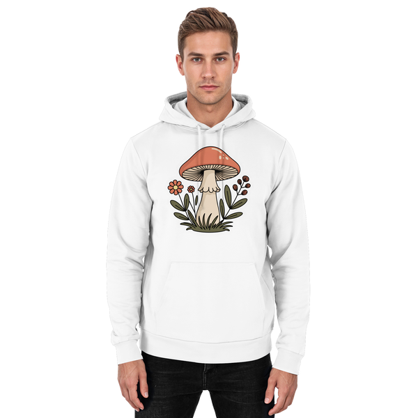 Arvenzo Still Roots unisex hoodie in Arctic White, front view showcasing a simple, cozy design and soft fabric.