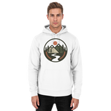 Front view of Arvenzo Open Ground unisex hoodie in Arctic White, showcasing a simple, comfortable design.
