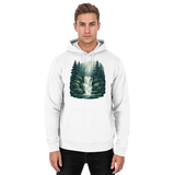 Arvenzo Fall Creek hoodie in arctic white, front view, unisex design, soft fabric, casual style for everyday wear.