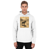 Arvenzo Calm Shore hoodie in arctic white, front view, unisex design, soft fabric, casual style, basic hoodie for everyday wear