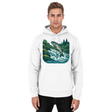 Front view of Arvenzo Silver Run Hoodie, a unisex Arctic White hoodie with a simple design and comfortable fit.