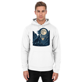 Unisex silver Howl hoodie by Arvenzo featuring a front view in Arctic White, showcasing a casual, comfortable hoodie design.