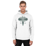 Arvenzo Mirror Lake hoodie in Arctic White, front view, unisex casual hoodie with a simple design and comfortable fit.
