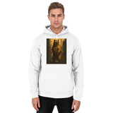 Arvenzo Deep Timber Hoodie in Arctic White, front view showing unisex casual hoodie with a relaxed fit and simple design.