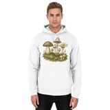 Arvenzo Forest Floor Hoodie in Arctic White, unisex front view showing cozy hoodie with forest-themed design and comfortable fit.