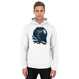 Unisex Arctic White Night Watch Hoodie by Arvenzo showing a front view with a simple design and cozy fit.