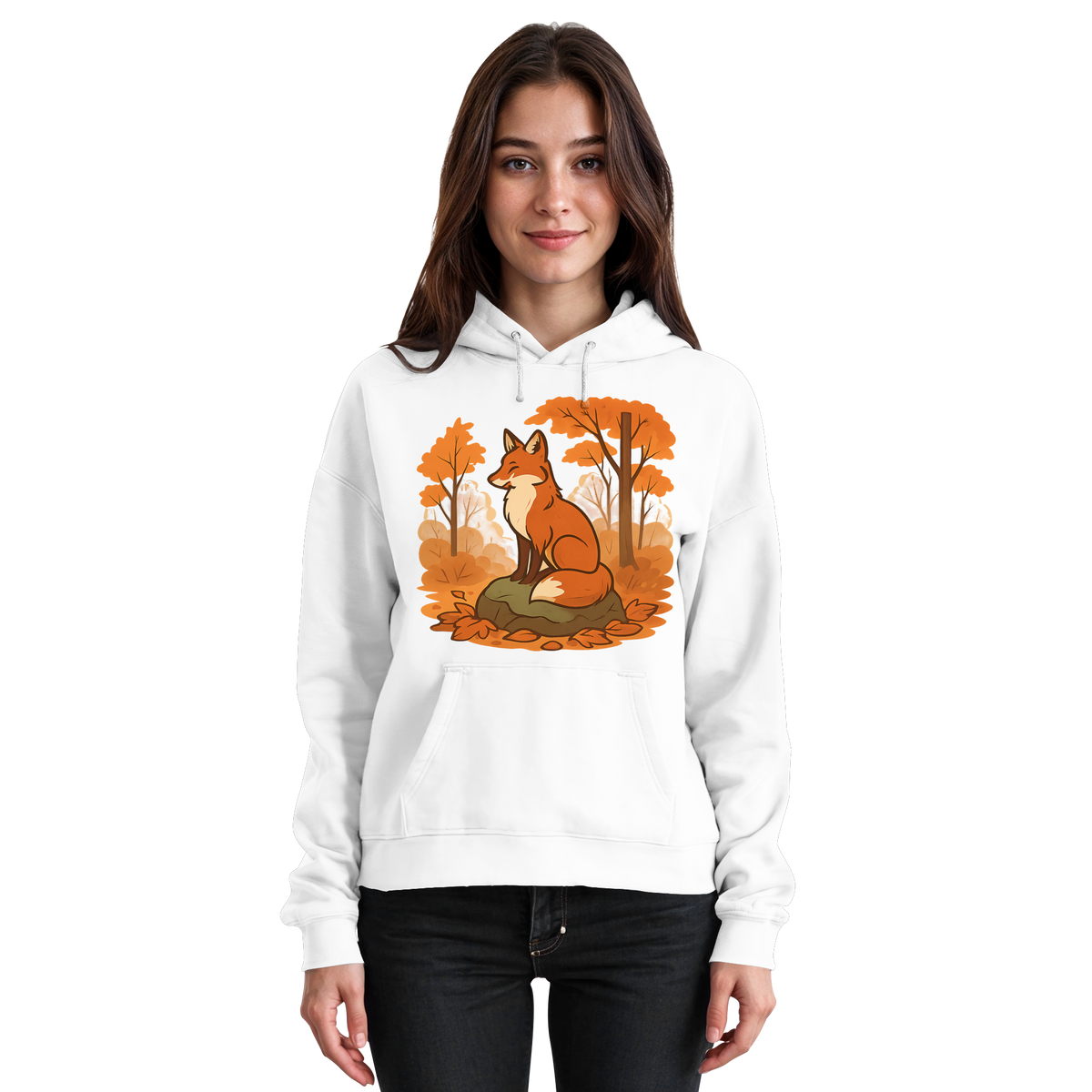 Arvenzo Ember Trail Hoodie in Arctic White, front view showing a basic unisex design with a soft fabric finish.