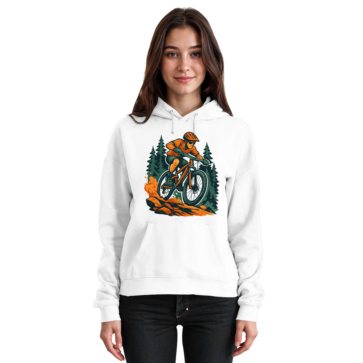 Arvenzo Dirt Rush unisex hoodie in Arctic White, front view showing casual fit and minimalist design.
